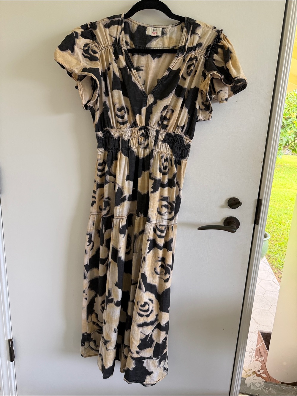 Girl Soul tiered maxi dress floral smock boho beachy vacation
